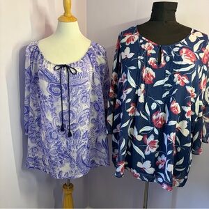 Daisy Fuentes & Avenue Tops,Set of 2,Size 1X,18/20